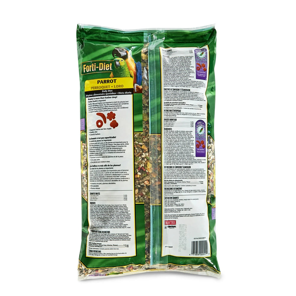 (3 pack) Kaytee Forti-Diet Parrot Food, Feather Health, 8 lb