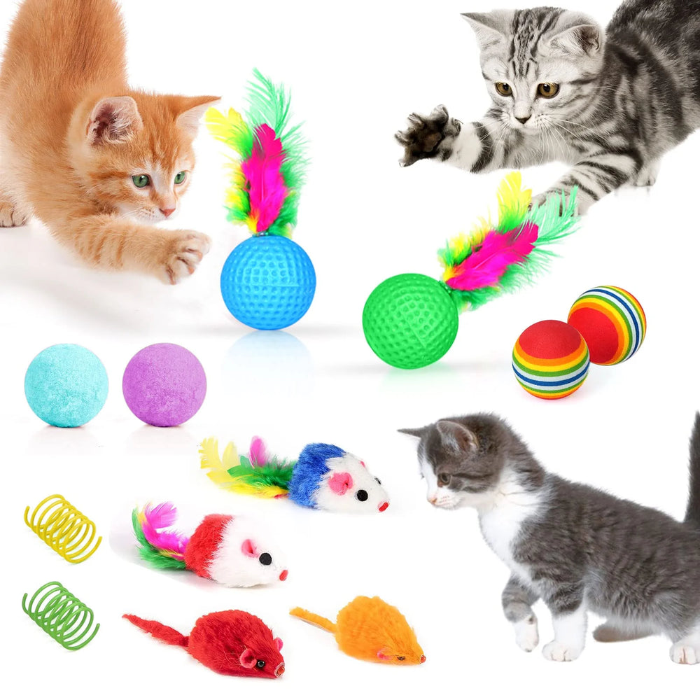 
                  
                    TAIMASI 34Pcs Cat Toys Kitten Toys, Interactive Kitty Toys with Collapsible Cat Tunnels Tent, Cat Wand Catnip Feather Teaser
                  
                